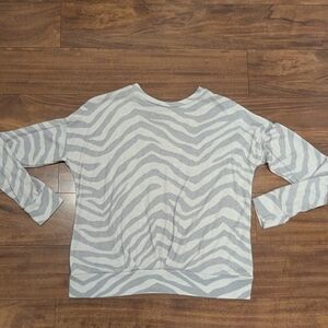 Gray and White Zebra Print Girl Sweater